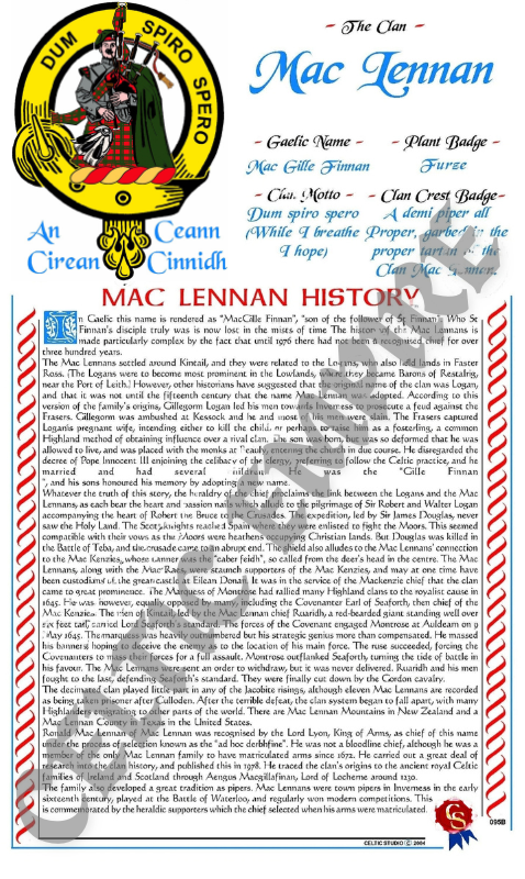 MacLennan Scottish Family Clan History