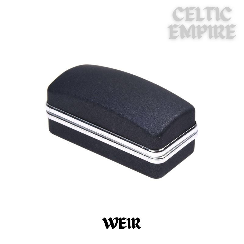 Weir Family Clan Crest Scottish Cufflinks; Pewter, Sterling Silver and Karat Gold