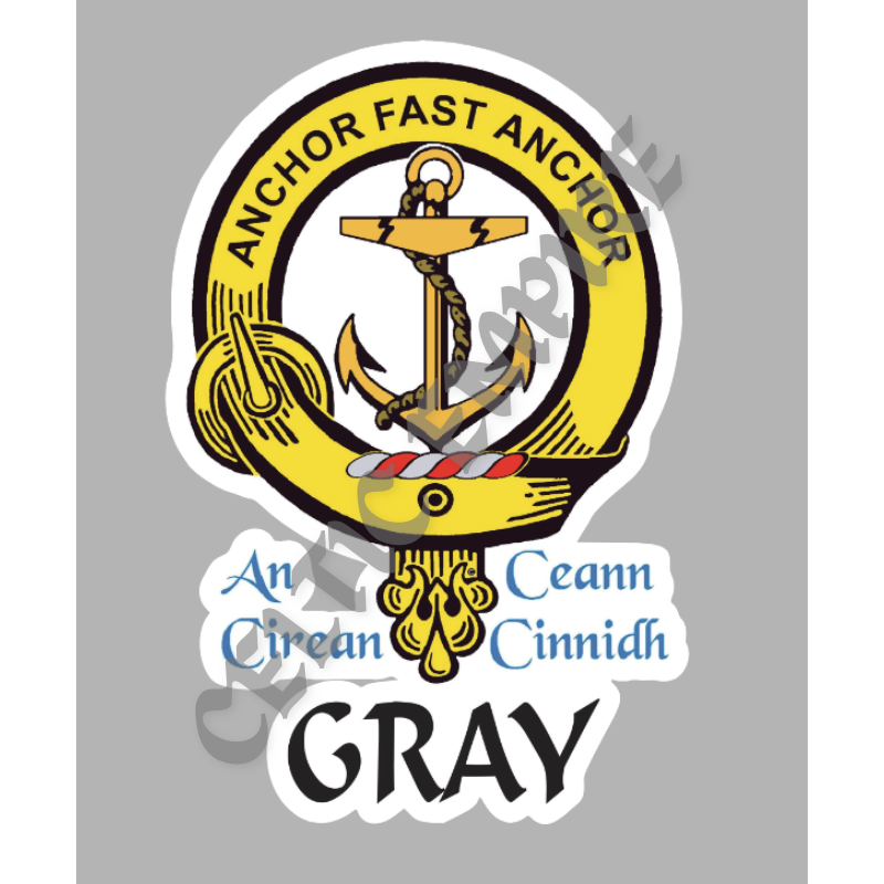 Gray Family Clan Crest Decal | Custom Scottish Heritage Car & Laptop Stickers