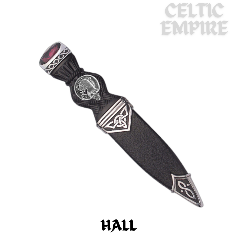 Hall Interlace Family Clan Crest Sgian Dubh, Scottish Knife