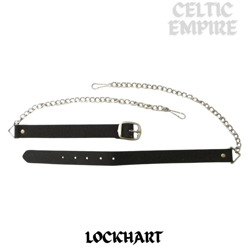 Lockhart Scottish Family Clan Badge Sporran, Leather