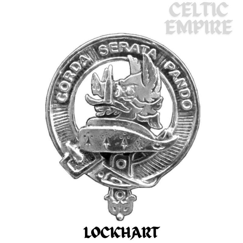 Lockhart Large 1" Scottish Family Clan Crest Pendant - Sterling Silver