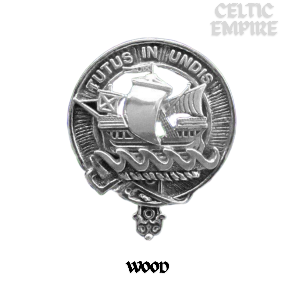 Wood Scottish Family Clan Badge Sporran, Leather