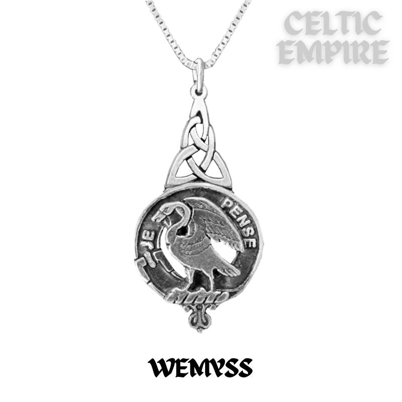 Wemyss Family Clan Crest Interlace Drop Pendant