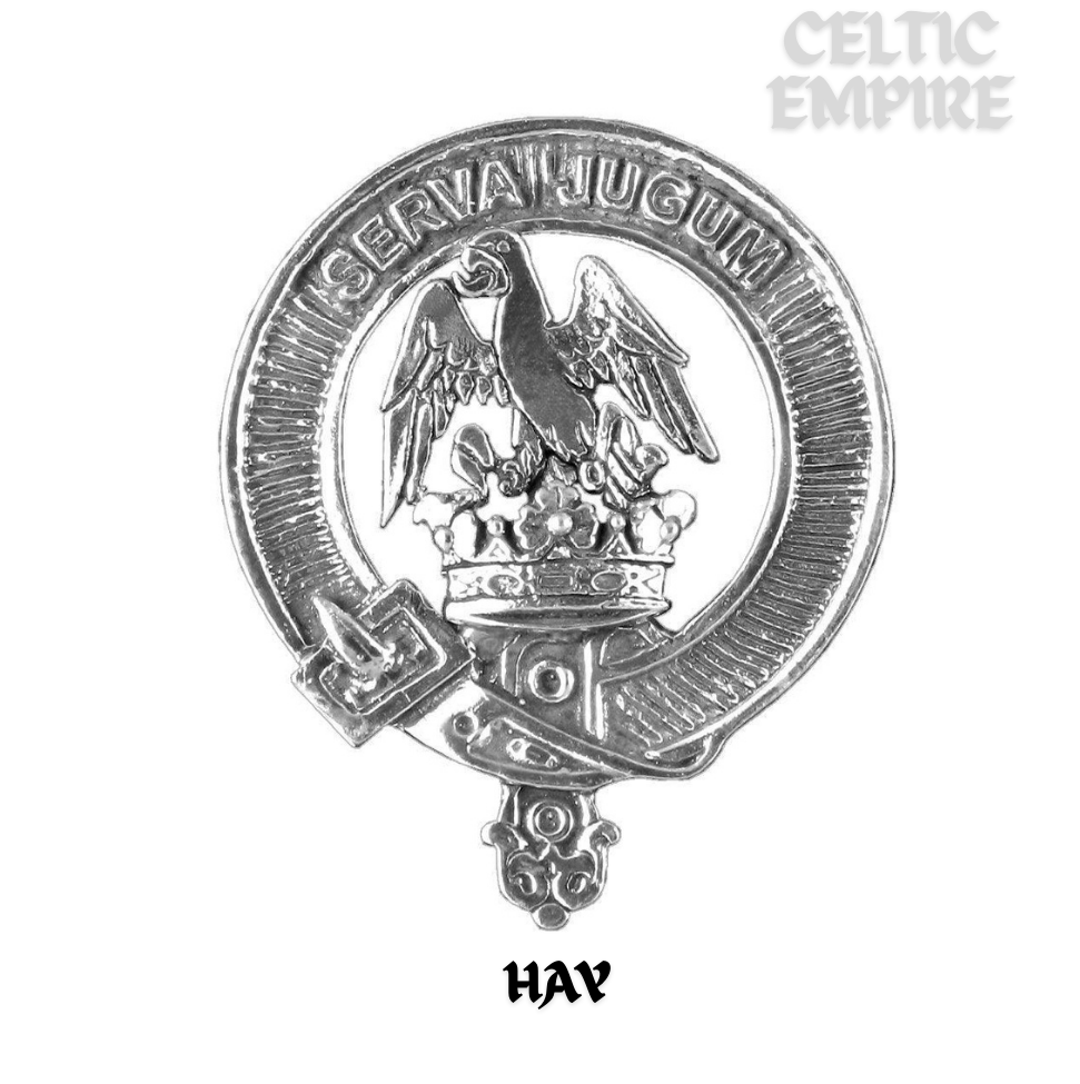 Hay Family Clan Crest Celtic Cross Pendant Scottish
