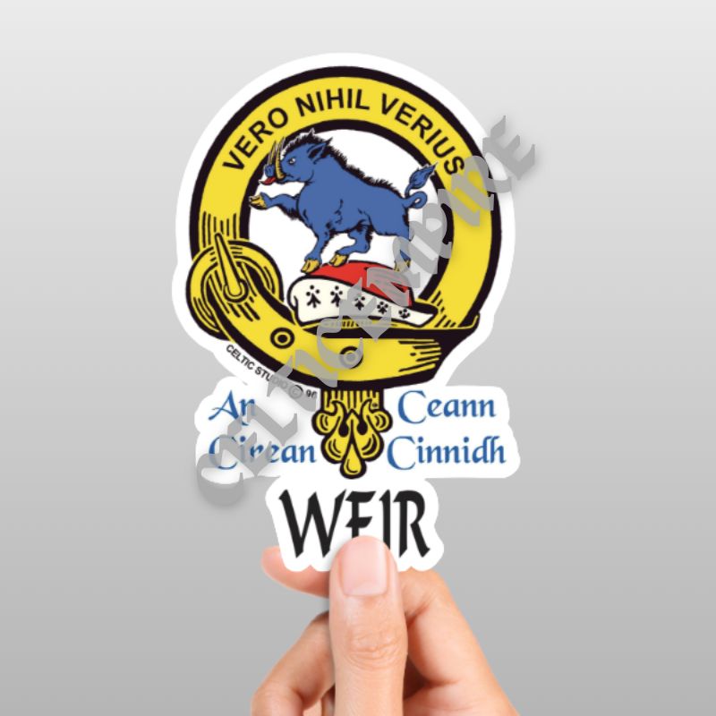 Weir Family Clan Crest Decal | Custom Scottish Heritage Car & Laptop Stickers