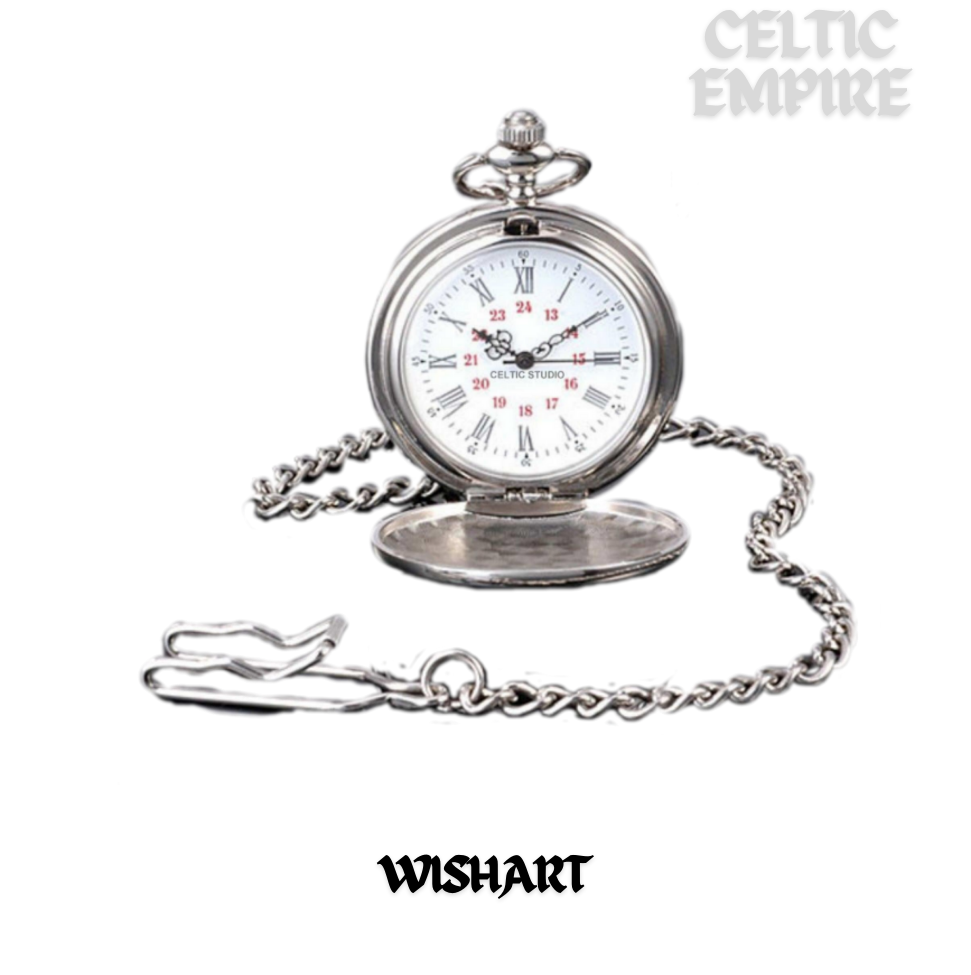 Wishart Scottish Family Clan Crest Pocket Watch