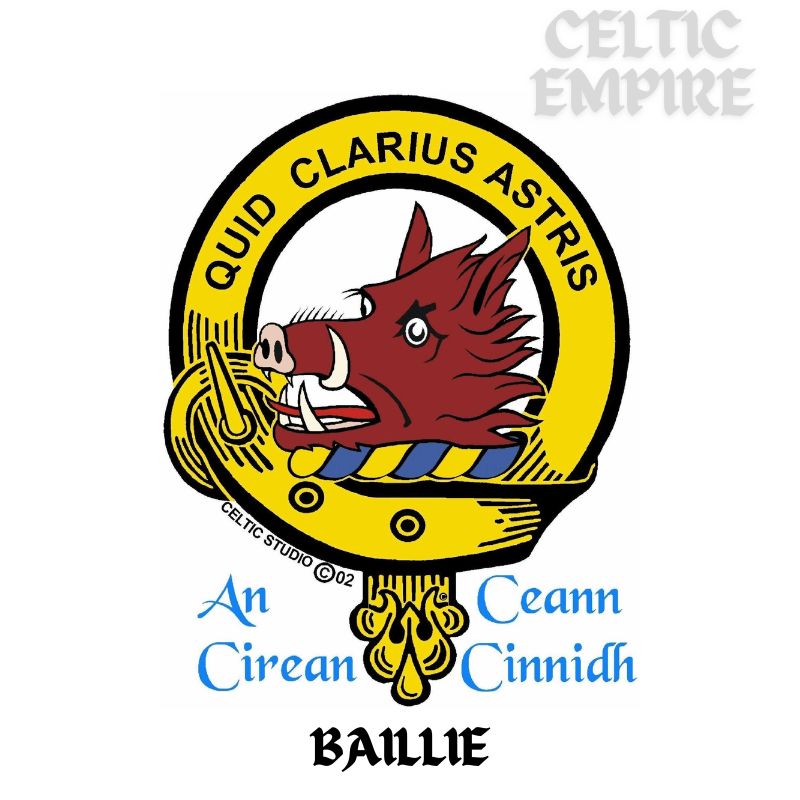 Baillie Scottish Family Clan Crest Full T-Shirt, Family Crest Shirt