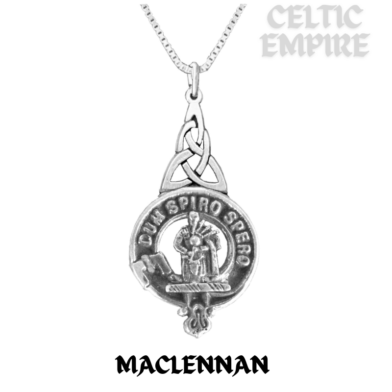 MacLennan Family Clan Crest Interlace Drop Pendant