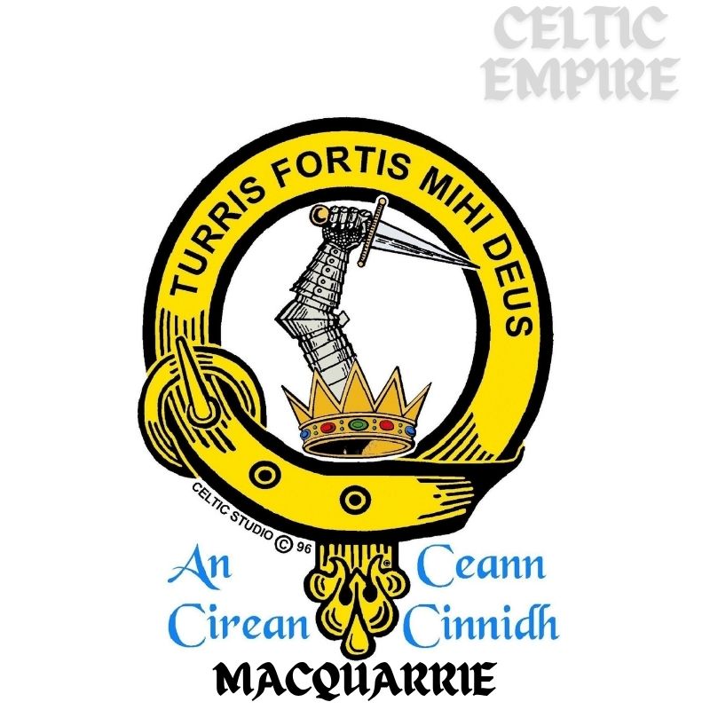 MacQuarrie Family Clan Crest Scottish Pewter Cap Badge