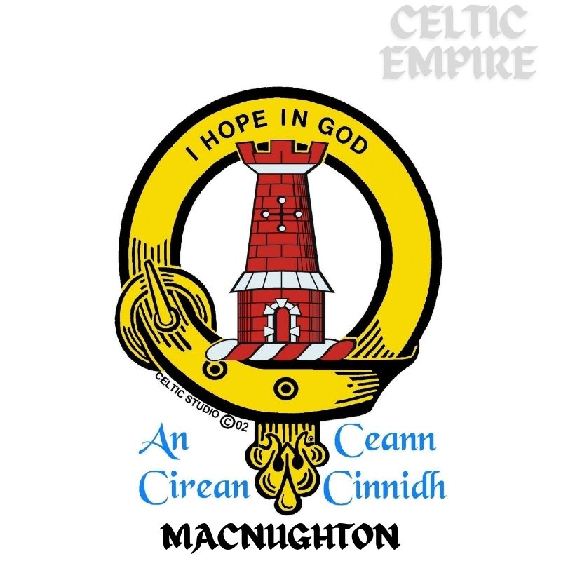 MacNaughton Family Clan Crest Scottish Pewter Cap Badge