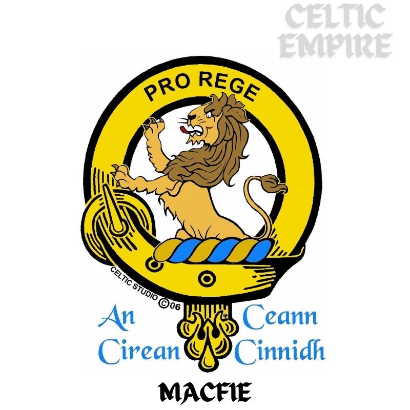 Macfie Family Clan Crest Decal | Custom Scottish Heritage Car & Laptop Stickers