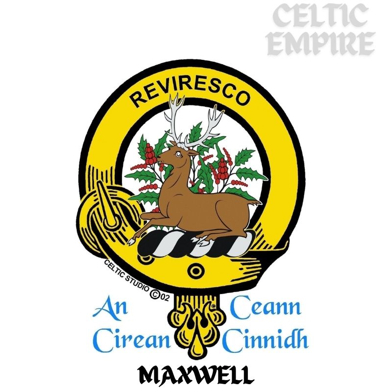 Maxwell Family Clan Crest Scottish Pewter Cap Badge