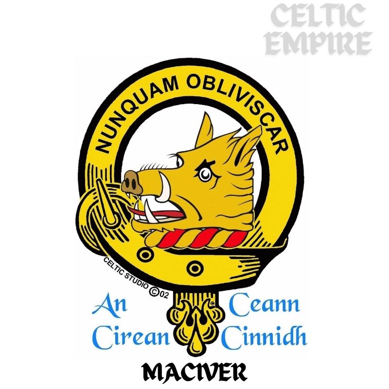 Maciver Family Clan Crest Decal | Custom Scottish Heritage Car & Laptop Stickers