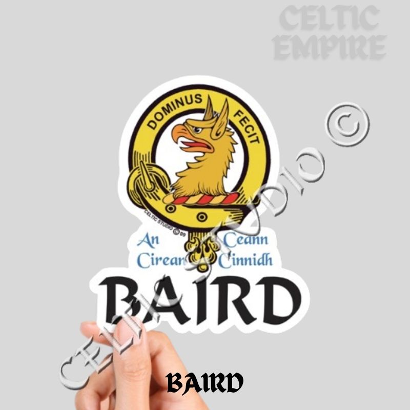 Baird Family Clan Crest Decal | Custom Scottish Heritage Car & Laptop Stickers