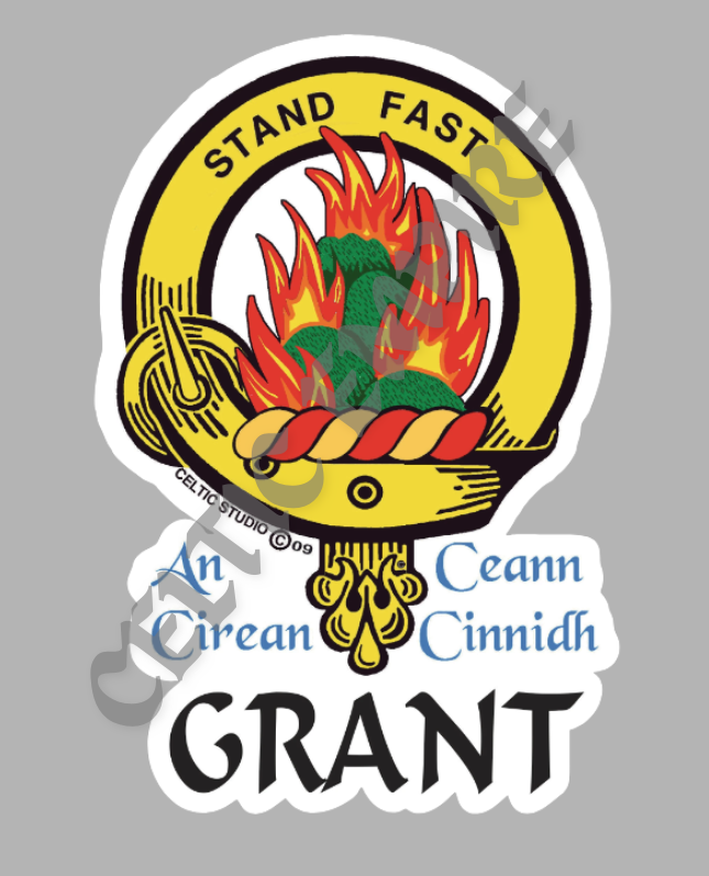 Grant Family Clan Crest Decal | Custom Scottish Heritage Car & Laptop Stickers