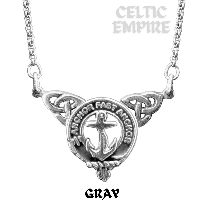 Gray Family Clan Crest Double Drop Pendant