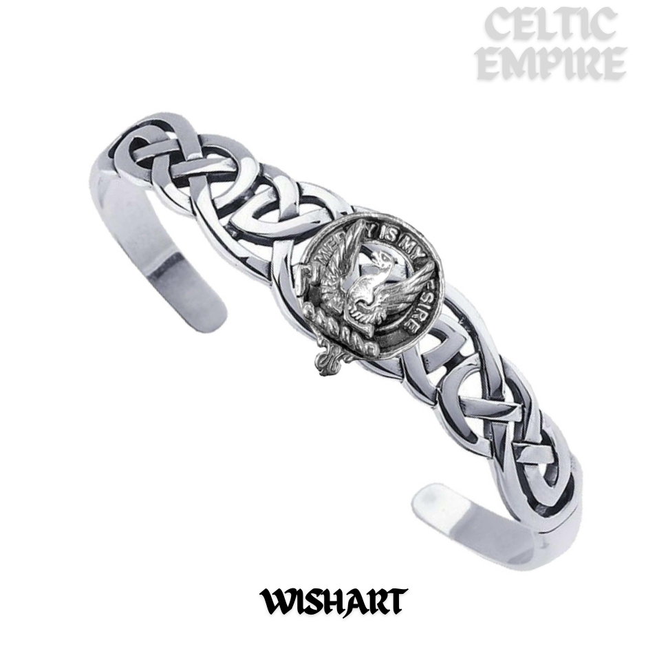 Wishart Family Clan Crest Celtic Cuff Bracelet