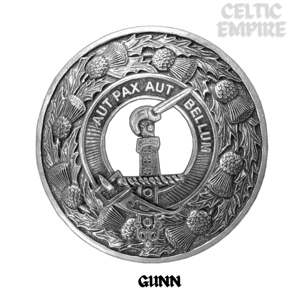 Gunn (New) Family Clan Badge Scottish Plaid Brooch