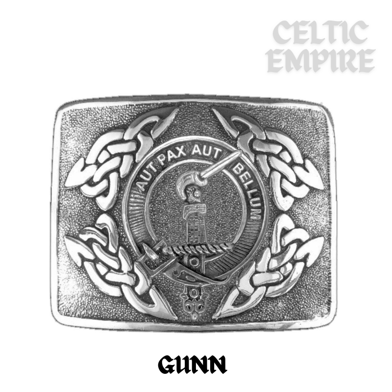 Gunn (New) Family Clan Crest Interlace Kilt Belt Buckle