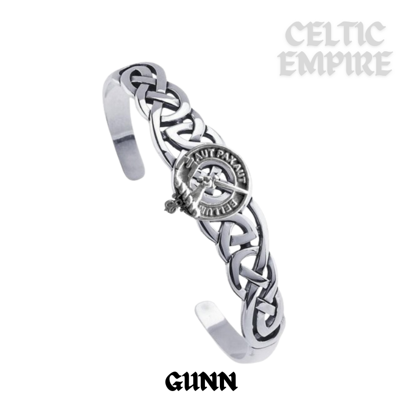 Gunn Family Clan Crest Celtic Cuff Bracelet