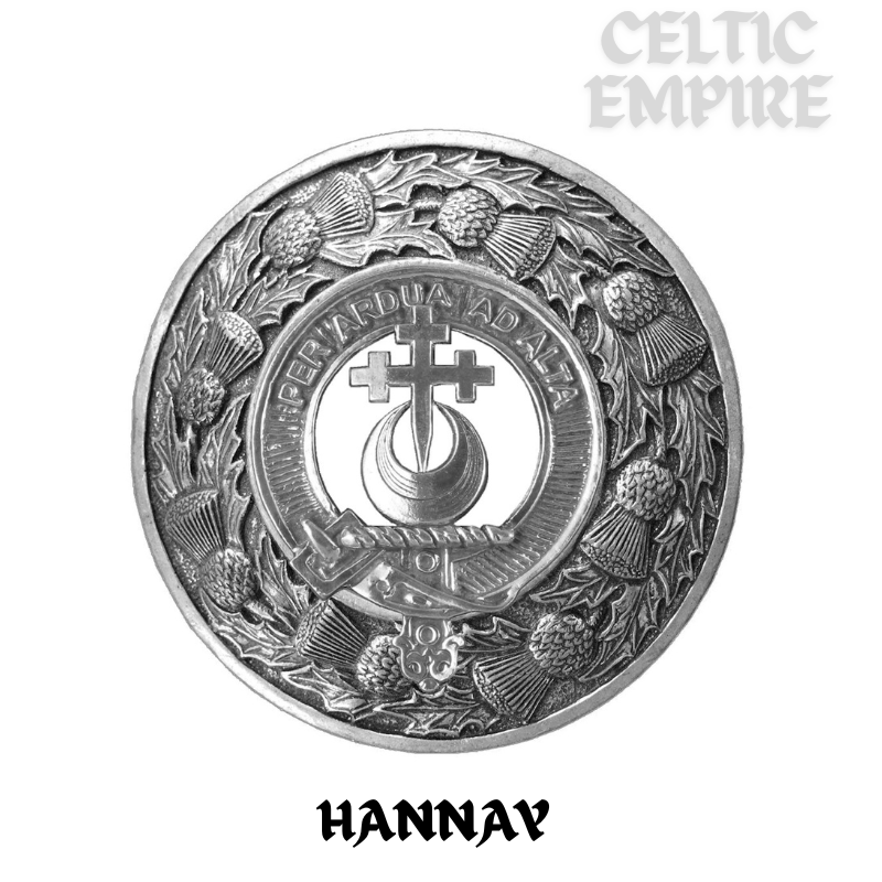 Hannay Family Clan Badge Scottish Plaid Brooch