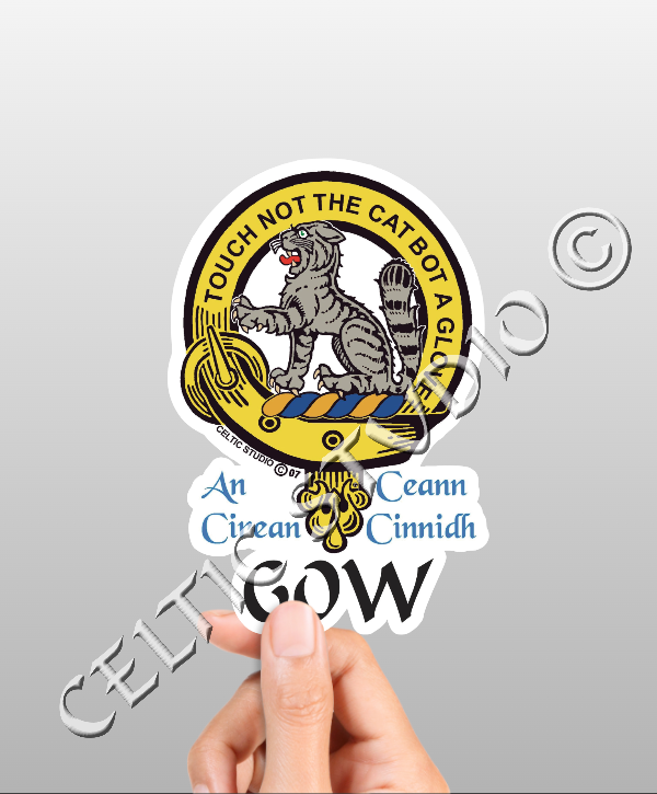Vinyl Gow Clan Badge Decal - Personalized Scottish Family Heritage Sticker