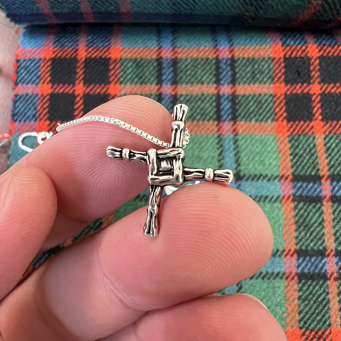 St. Brigid Celtic Cross Pendant, Irish Small, Sterling Silver