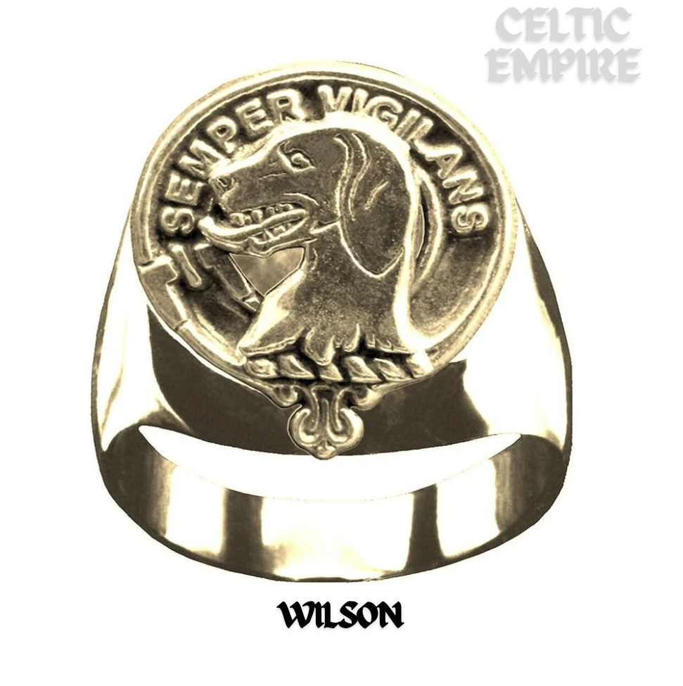 Wilson Scottish Family Clan Crest Ring ~ Sterling Silver and Karat Gold