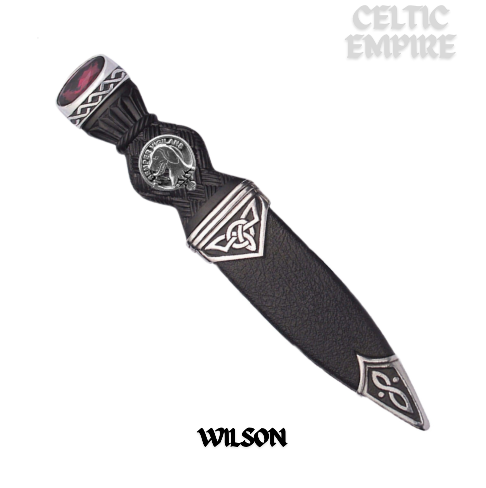 Wilson Interlace Family Clan Crest Sgian Dubh, Scottish Knife