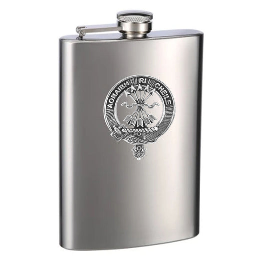 Cameron Family Clan Crest Scottish Badge Stainless Steel Flask 8oz