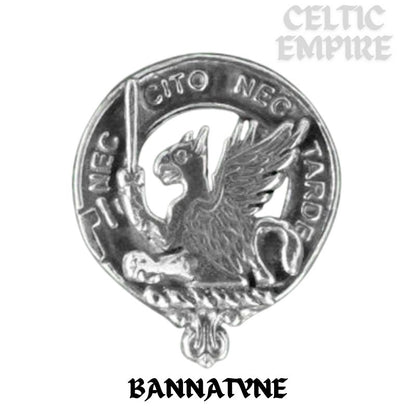 Bannatyne Family Clan Crest Iona Bar Brooch - Sterling Silver