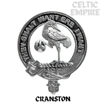 Cranston Family Clan Crest Scottish Badge Stainless Steel Flask 8oz