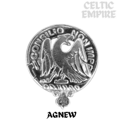 Agnew Family Clan Crest Celtic Interlace Disk Pendant, Scottish Family Crest