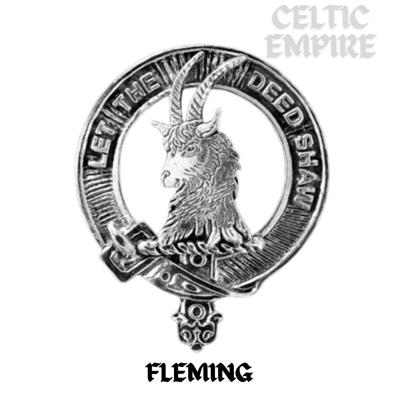 Fleming Family Clan Crest Scottish Badge Stainless Steel Flask 8oz