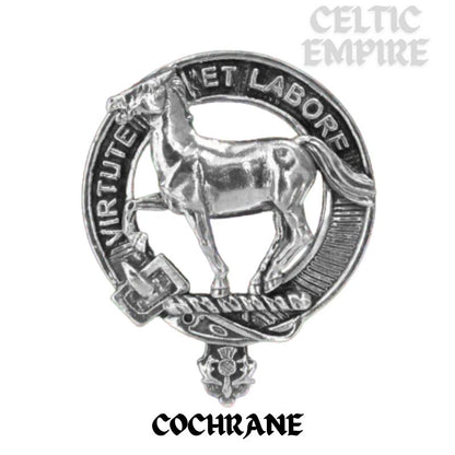 Cochrane Round Family Clan Crest Scottish Badge Flask 5oz