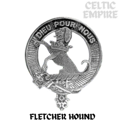 Fletcher (Hound) Family Clan Crest Interlace Kilt Belt Buckle