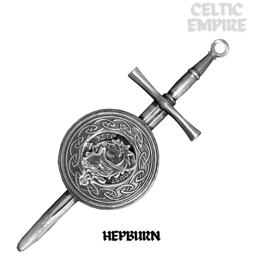 Hepburn Scottish Family Clan Dirk Shield Kilt Pin