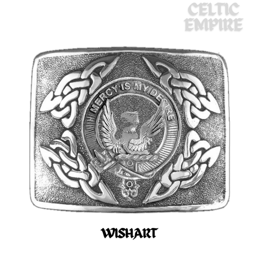 Wishart Family Clan Crest Interlace Kilt Belt Buckle