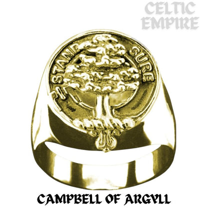 Campbell Argyll Scottish Family Clan Crest Ring  ~  Sterling Silver and Karat Gold
