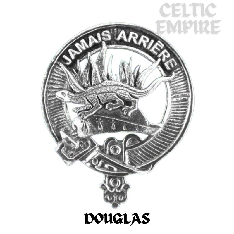 Douglas Round Family Clan Crest Scottish Badge Flask 5oz