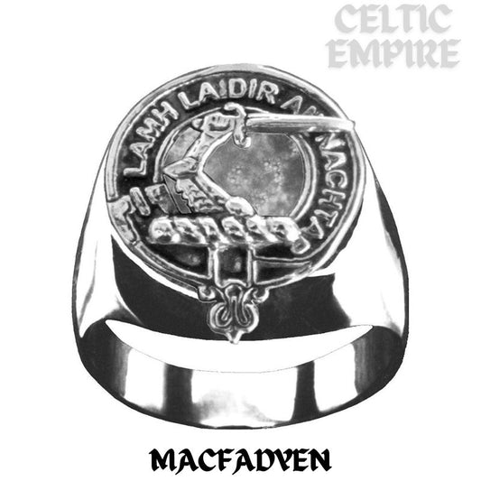 MacFadden Scottish Family Clan Crest Ring Sterling Silver and Karat Gold