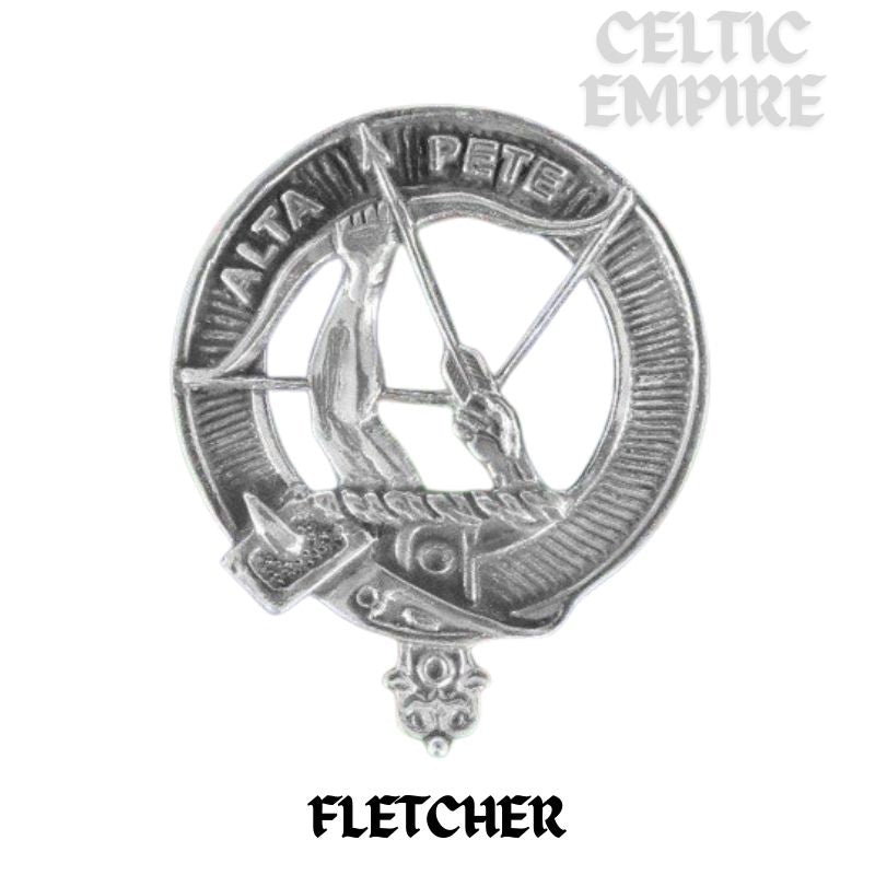 Fletcher Round Family Clan Crest Scottish Badge Flask 5oz