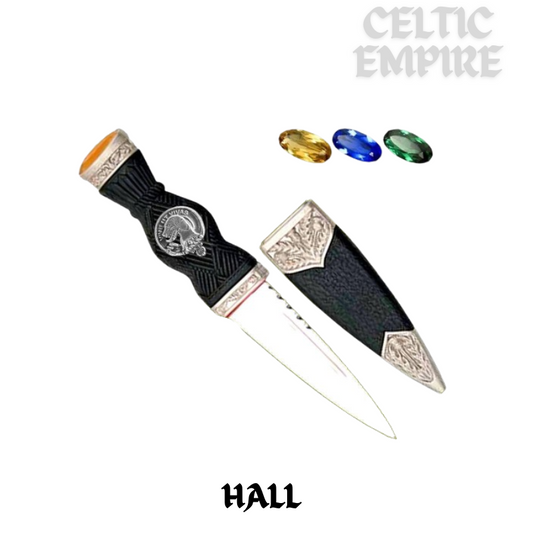 Hall Family Clan Crest Sgian Dubh, Scottish Knife