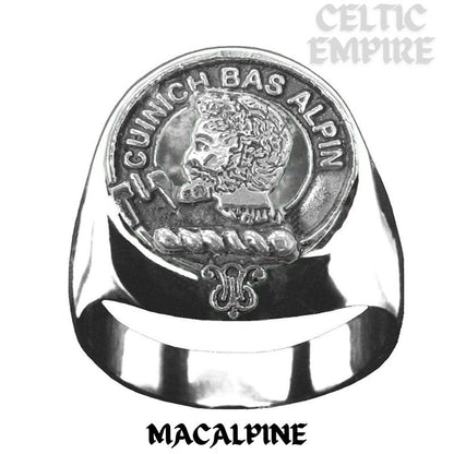 MacAlpine Scottish Family Clan Crest Ring Sterling Silver and Karat Gold