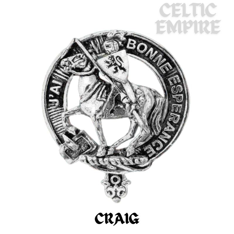 Craig Family Clan Crest Scottish Badge Stainless Steel Flask 8oz