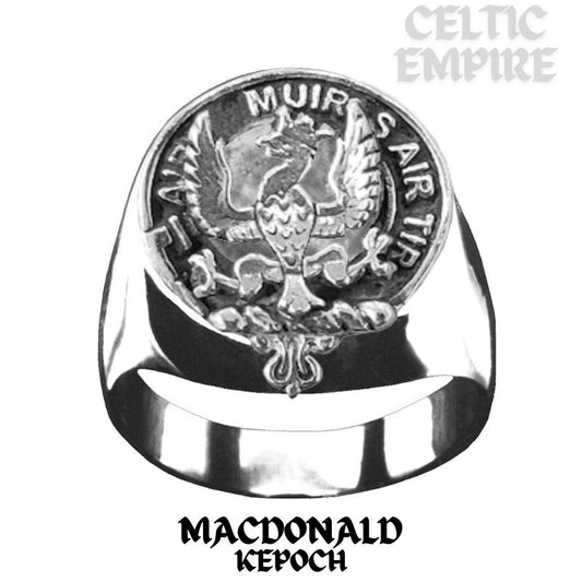 MacDonald Keppoch Scottish Family Clan Crest Ring Sterling Silver and Karat Gold