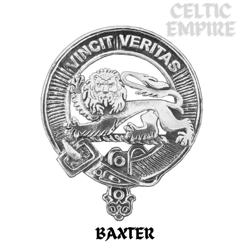 Baxter Round Family Clan Crest Scottish Badge Flask 5oz