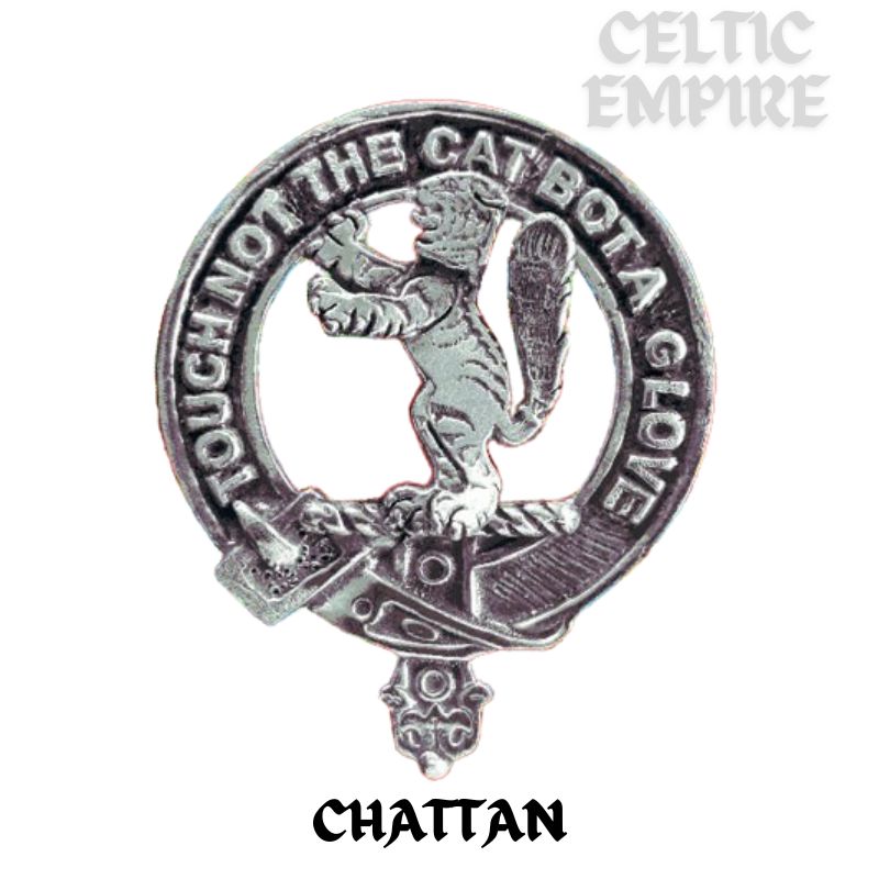 Chattan Round Family Clan Crest Scottish Badge Flask 5oz