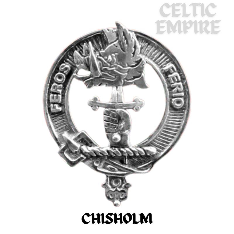 Chisholm Family Clan Crest Scottish Badge Stainless Steel Flask 8oz